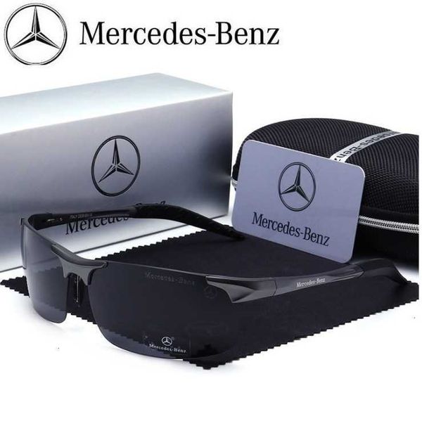 

fashion mercedes-benz sunglasses mercedes benz men's polarized sunglasses trend outdoor riding glasses driving mirror aluminum magnesiu, White;black