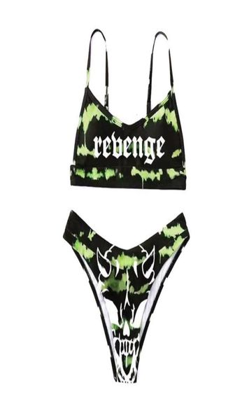 

swimwear grimace punk high waist bandage goth women039s swimsuit fashion bikini set 2021 women trouser suits cute mvtw5537232, White;black