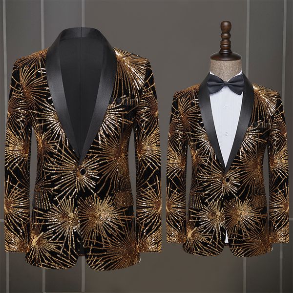 

men's suits blazers trendy sequins men's singer stage performance host dress suit coat jacket tuxedo gentlemen wedding groom 23082, White;black