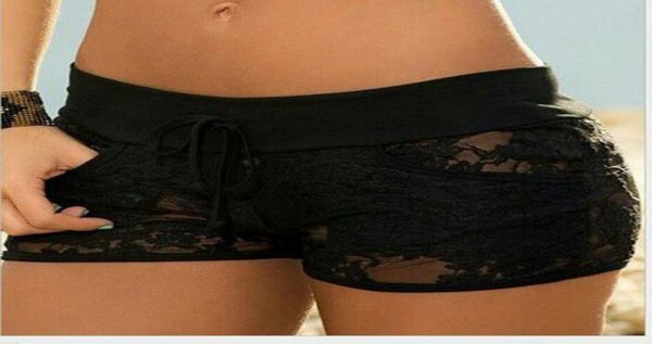 

2019 new woman safety short pants black lace hollow summer woman short pants solid color low waist sexy1158328, Black;pink