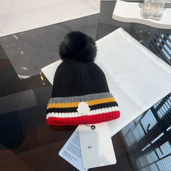 

designer bonnet fashion padded beanie knitted cap windproof warm wear comfortable, Blue;gray