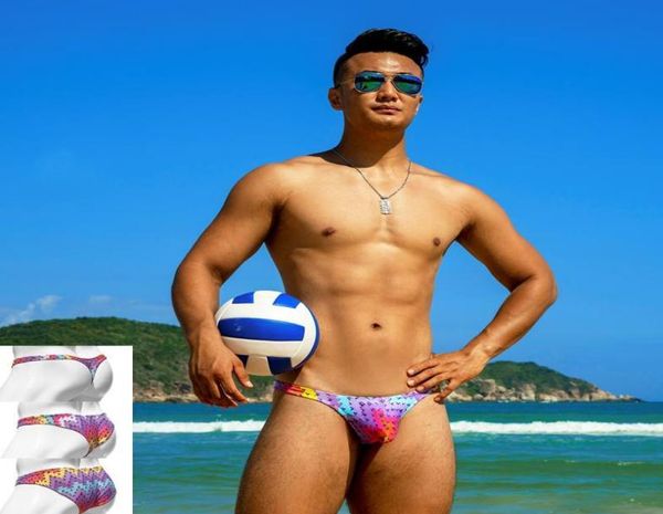 

men039s shorts 2021 men beach tight low waist swimwear swimming gay bikini half pack hip trunks thong swim briefs swimsuit1944086, White;black