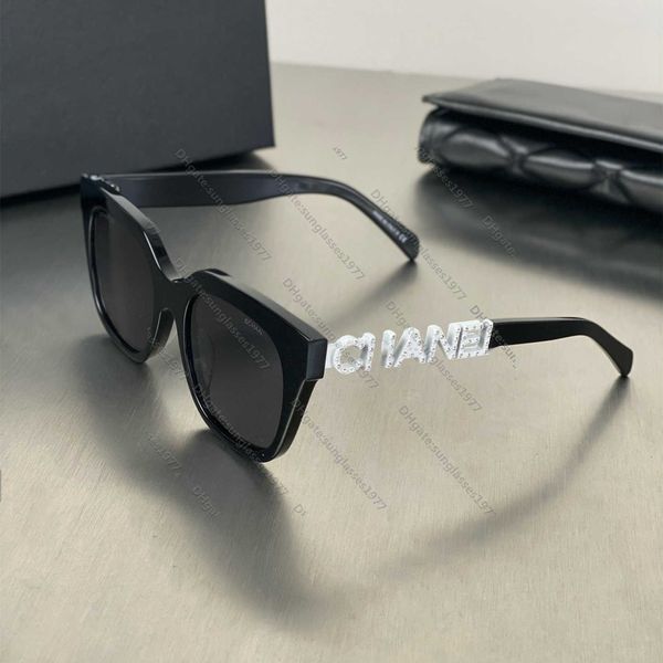 

xiaoxiangjia diamond studded letter sunglasses women's advanced sense ins uv 5423 square round face thin{category}, White;black