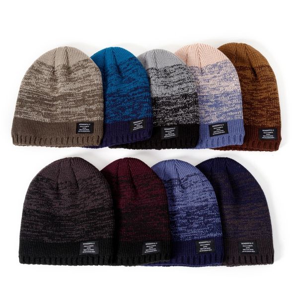 

newst woolen hat man winter thick warm knit hat man, Blue;gray