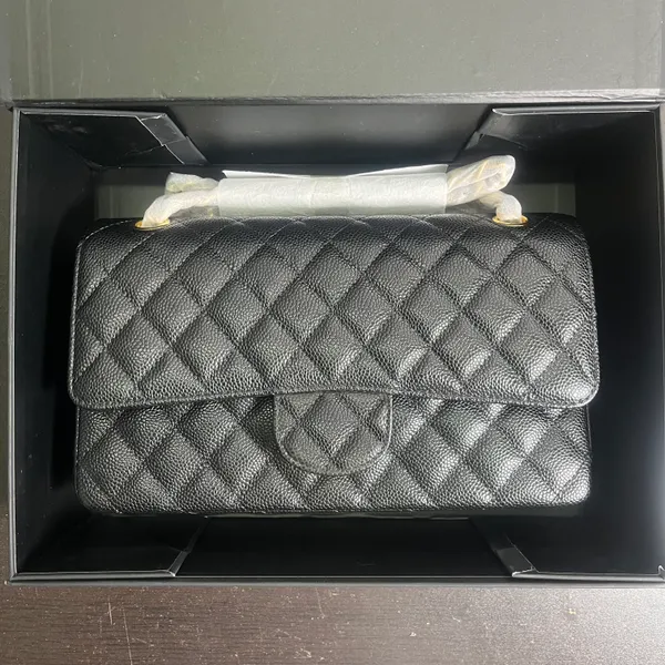 

10a highest quality designer bag flap bag 25cm genuine leather caviar or lambskin shoulder bag woman crossbody bag with box