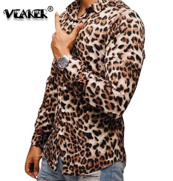 

leopard print shirt for men nightclub shirt brand 2020 long sleeve shirts male casual slim fit dress shirts4386257, White;black
