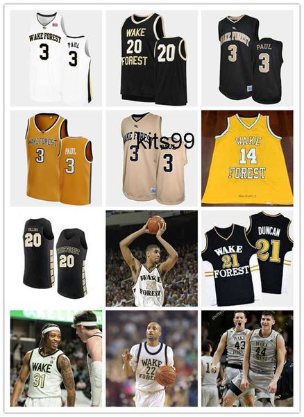 

2022 ncaa custom wake forest stitched college basketball jersey chris 3 paul jerseys 21 tim dun can 11 carter whitt 1 isaiah mucius 2 camero, Black;red