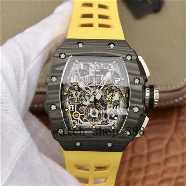 

professional new chronograph mechanical wrist watches rm11-03 skeleton flyback 18k rose gold rubber bands transparent automatic designer hig, Slivery;brown