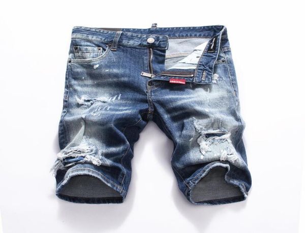 

new 2019 men denim tearing shorts jeans night club blue cotton fashion tight summer men039s pants a80667585880