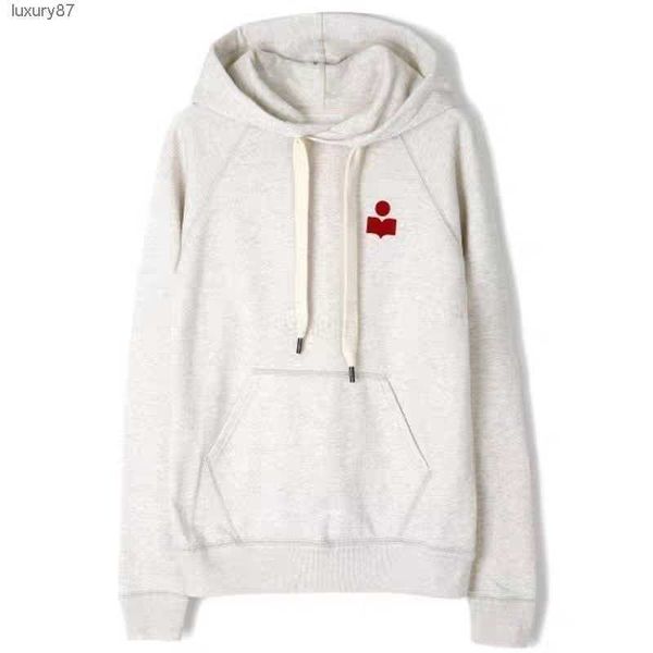 

23aw hoodie isabel marant women designer sweatshirt classic sweater letter flocking printed hooded casual long-sleeved cotton, Black