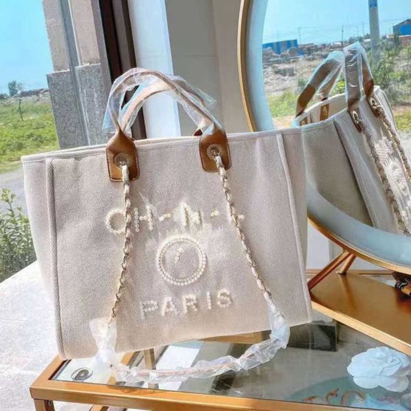 

classic women's luxury beach bags brand ch canvas handbag designer fashion backpacks pearl ladies large evening handbags girl purse wom