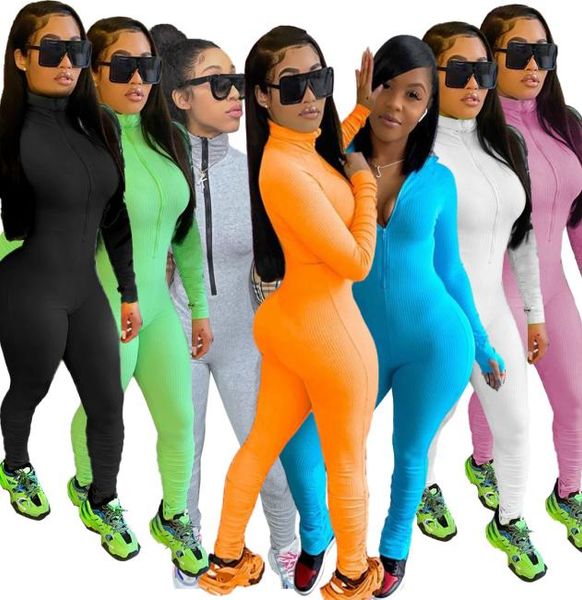 

women onesies clothing fall fashion long sleeve nightclub cheating jumpsuit tight bodysuit tracksuit dhl5905270, Black;gray