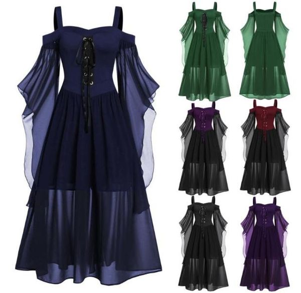 

gothic vintage lace patchwork women dress plus size goth bandage ladies spaghetti strap dresses 925 casual8790870, Black;gray