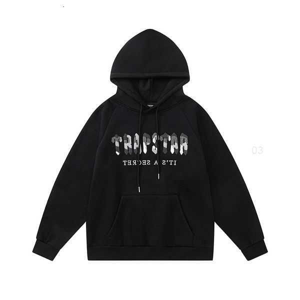 

trapstar brand tracksuit classic embroidery mens hoodie sportswear men's warm set loose hoodies sweatshirt jogging designers clothes 1w, Black