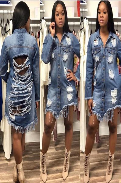 

destroyed boyfriend denim jacket ladies lapel fall jackets women ripped casual womens jackets and coats feminina jeans jacket7946628, Black;brown