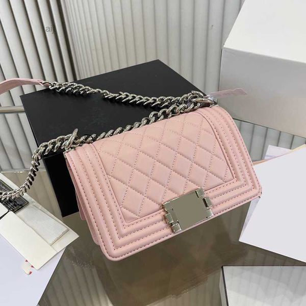 

france womens designer lambskin quilted boy bags classic mini flap adjustable shoulder strap crossbody silver metal hardware handbag pocket