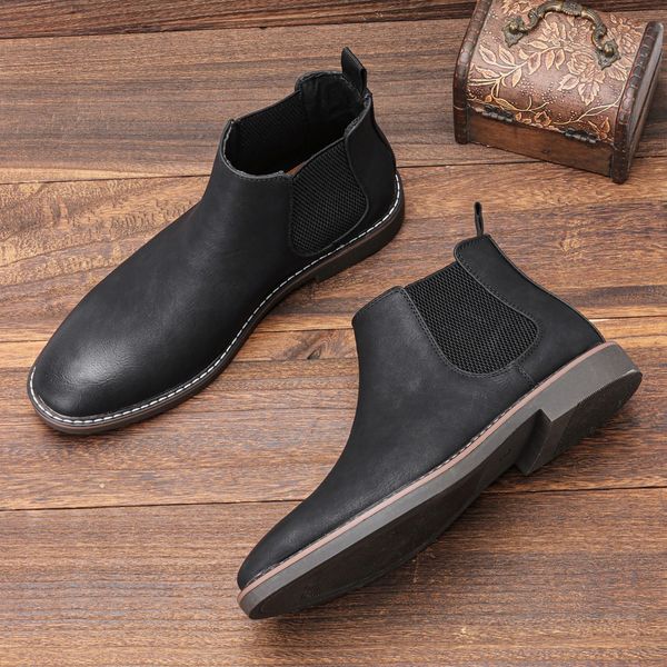 

boots 40-46 men boots brand comfortable fashion chelsea boots #cl5321 230830, Black