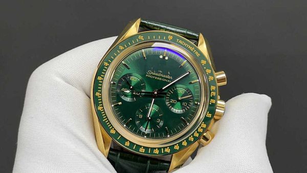 

designer men speedmaster watch omeg speedmaster automatic movement watches c89k mechanical chronograph montre omg luxe 42mm 5atm prx uhr wit, Slivery;golden