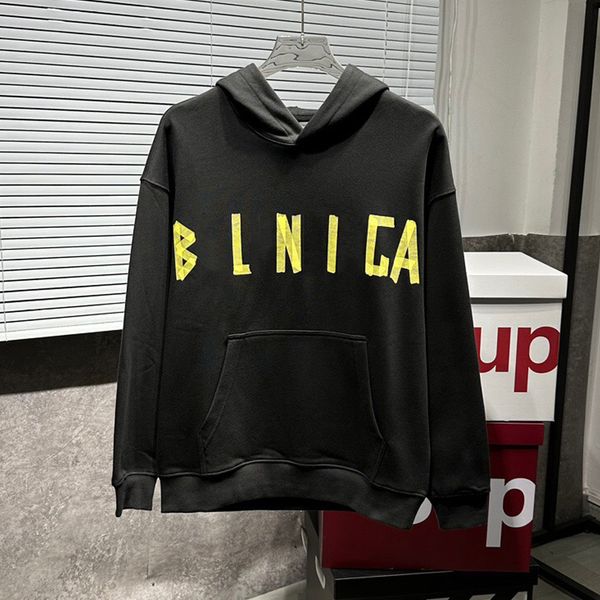 

new designers men's hoodies women letter hoodie street autumn winter hooded pullover round neck long sleeve hoody clothes sweatshirts s, Black