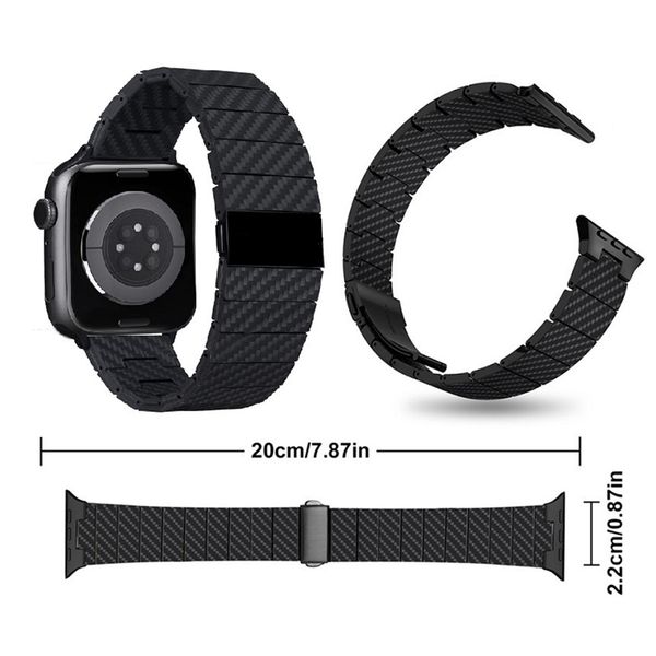 

Pattern Carbon Fiber Fold Buckle Bamboo Chain Lightweight Wristband Bracelet Band Strap Bands Watchband for Apple Watch 3 4 5 6 7 8 SE Ultra iWatch 38 40 41 42 s i 0 1 2