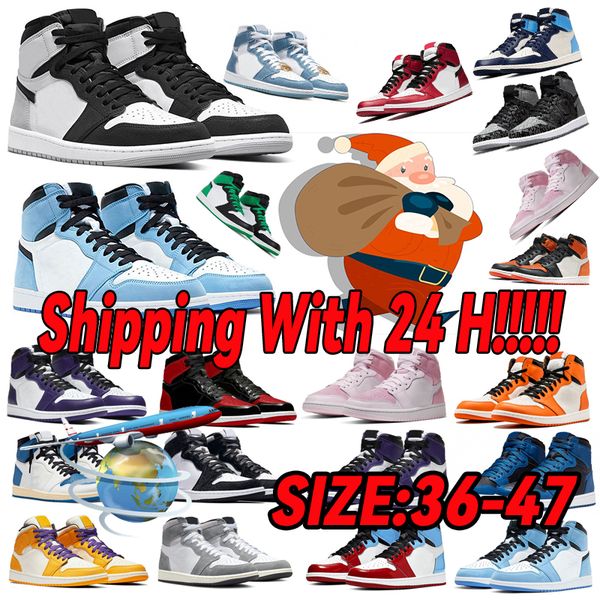 

2023 1s basketball shoes men sneakers black phantom pink olive white cement lucky green blue reverse mocha bred patent womens trainers sport