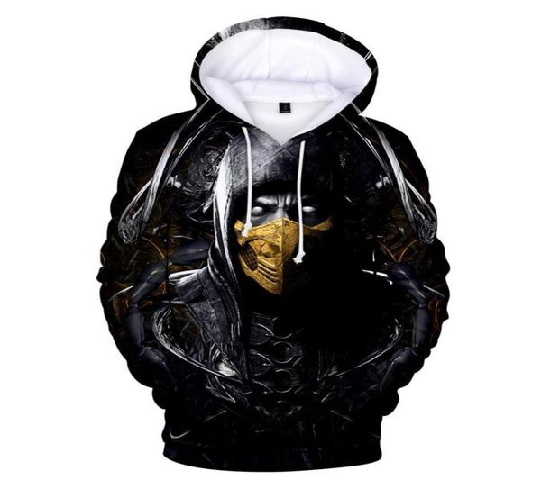 

new fashion 3d mortal kombat 11 hoodie menwomen longsleeved hooded men streetwear 2019 loose hooded streetwear hip hop4104292, Black