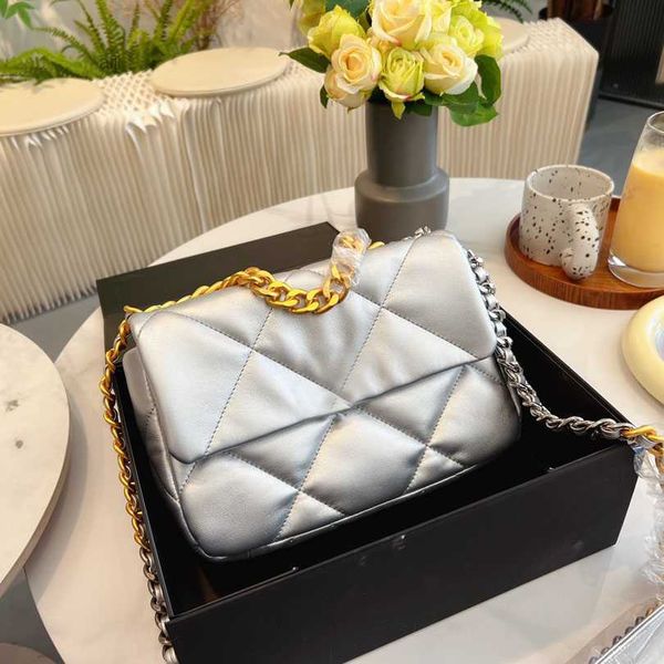 

womens meltic classic flap 19 gold/silver bags ghw chain totes crossbody shoulder purse large capacity casual versatil daily sacoche designe