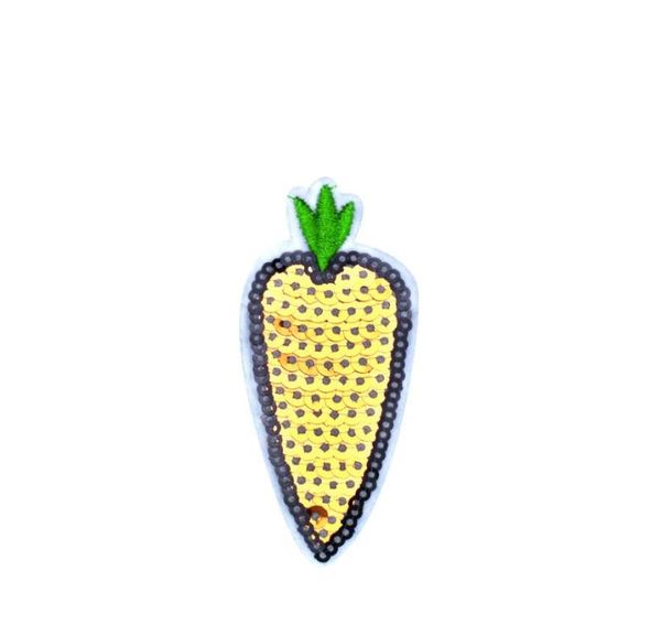 

10pcs carrot sequined patches for clothing iron on transfer applique patch for jeans bags diy sew on embroidery sequins5397303, Black