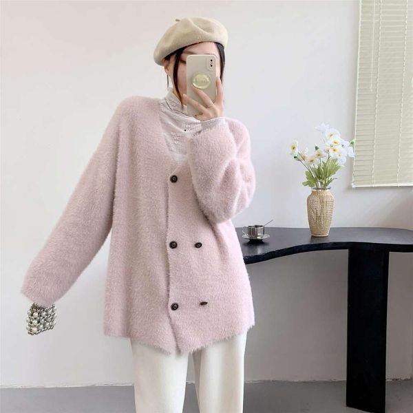 

classic style heavy industry sweater female autumn and winter affordable fashion artificial mink hair temperament, White;black