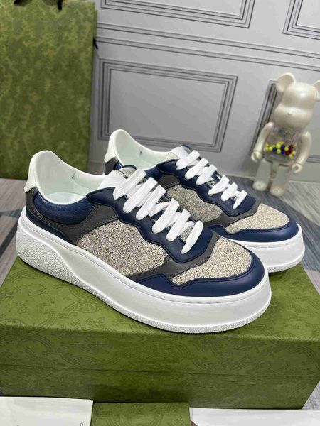 

casual shoes casuals shoes canvas shoe sneakers designer luxury platform sneaker beige ands blue g letter perforated leather breathable comf, Black