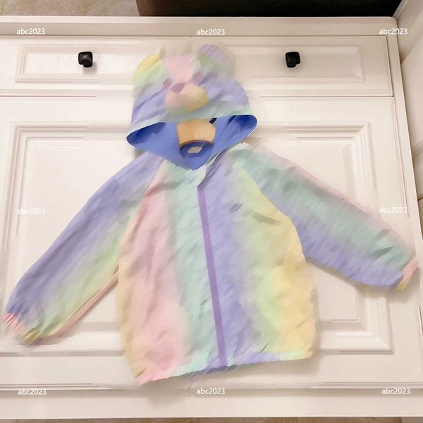 

new designer kids zipper coats color printing child hooded jacket size 90-160 cm fashion long sleeved cartoon hat design baby outwear aug09, Blue;gray