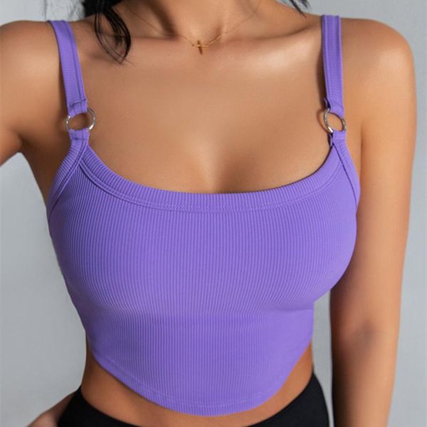 

set fashion metal buckle bra running gym sports bra women curved hem push up workout fitness yoga crop anti friction fabric