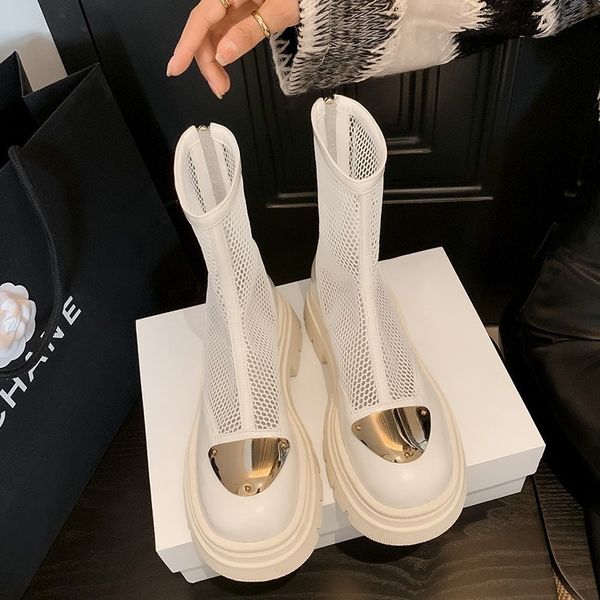 

boots soft mesh children s fashion pu ankle designer platform elastic comfort women zapatos de mujer 230830, Black