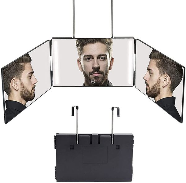 

compact mirrors barber mirror self cut with led lights vanity mirror 360 mirror for haircuts for men self haircut mirror to see back of head