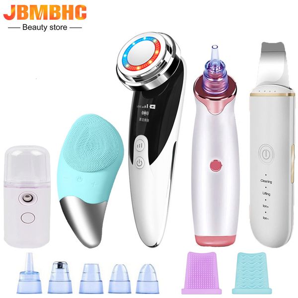 

face care devices ultrasonic skin scrubber led electric massager vacuum blackhead remover silicone vibration face cleansing brush cleaner 23