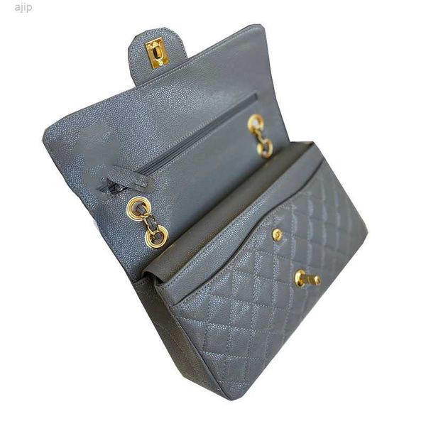 

22p designer caviar leather classic double flap bags calfskin rectangle cowhide gold metal matelasse chain clutch 7 color quilted muti poche