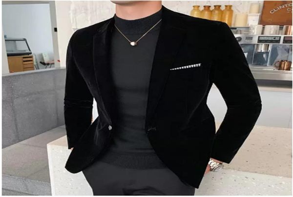 

autumn golden velvet small suit style men039s fashion casual single western coat youth nightclub women039s casual s5xl6911772, White;black