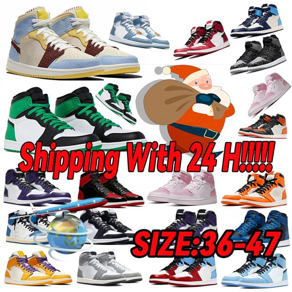 

og 1s basketball shoes mens sneakers black phantom pink olive white cement lucky green blue reverse mocha bred patent womens trainers sports