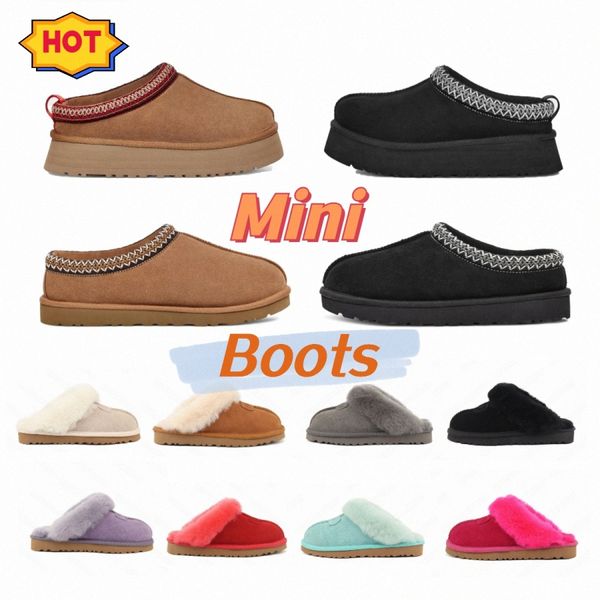 

tasman boots chestnut designer fur sheepskin tazz booties for women australia ultra mini platform slide snow boot winter slippers disquette, Black