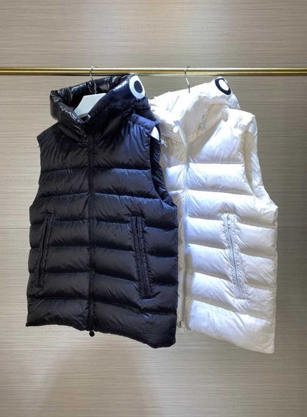 

fashion designer vest winter jacket woman hooded letter print men women with the same down undershirt undershirt staying warm cp clothe 0607, Black;white