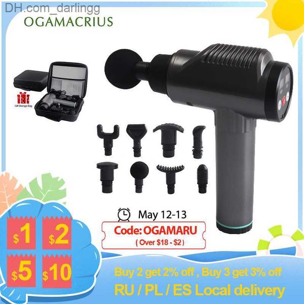 

professional deep tissue muscle electric massage gun with portable bag exercising athletes relaxation slimming pain relief q230830