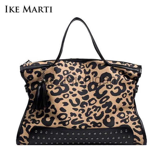 

evening bags luxury women leopard canvas tote bags black brown colors with pu leather strap shoulder bag duffle for travel gifts handbag j23