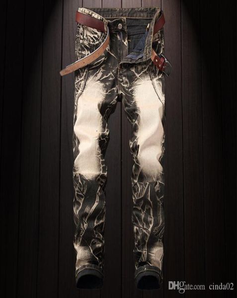 

vintage jeans men new design hip hop pants streetwear light wash jeans mens long pants2690898, Blue