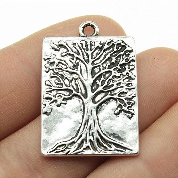 

other 60 pcs antique silver oblong tree charms pendant 32x22mm