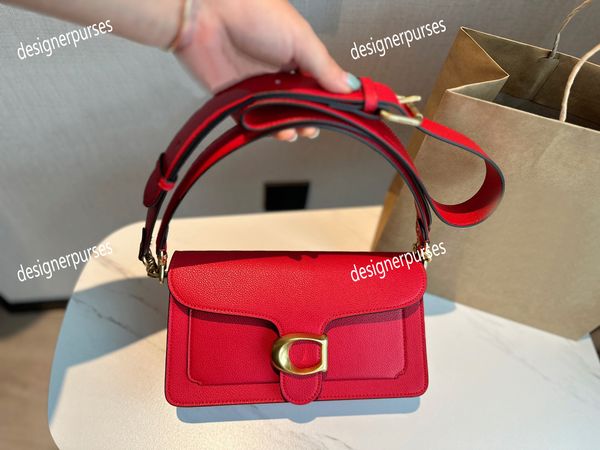 

tz red fashion tabby shoulder bag totes luxury handbag cowhide baguette bags clutch storage women travel cross body purse hand bag designer