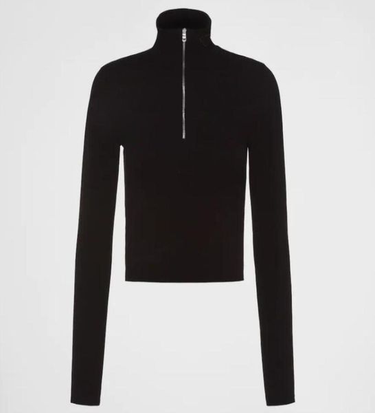 

2022 women slim triangle sweaters knits designer with letters print girls milan runway designer tank crop shirt high end 4853527, White;black