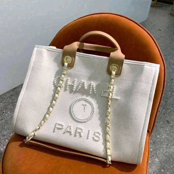 

luxury women's classic beach bags brand ch canvas handbag designer fashion backpacks pearl ladies large evening handbags girl purse wom