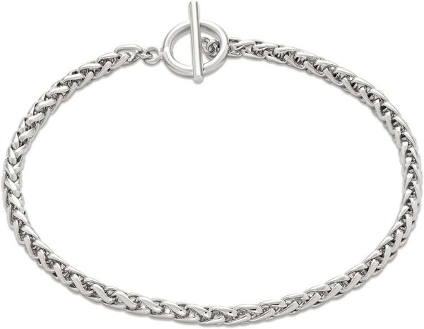 

essentials 14k gold plated or silver plated braided chain bracelet 7.5"