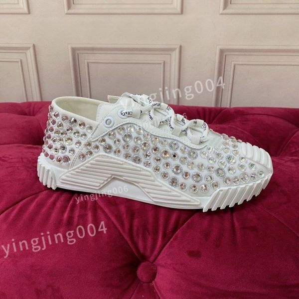 

new luxury designer casual white shoes sneakers casual shoes sneakers women's flats platform shoes white blue women lace up men size35-, Black