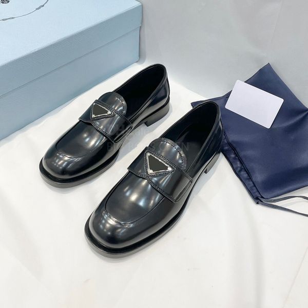 

fashion leather flat loafer designer dress shoes girls ladies office formal casual shoes factory with box 35-40, Black